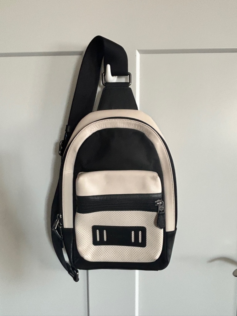 Coach Black and Cream Sling Bag